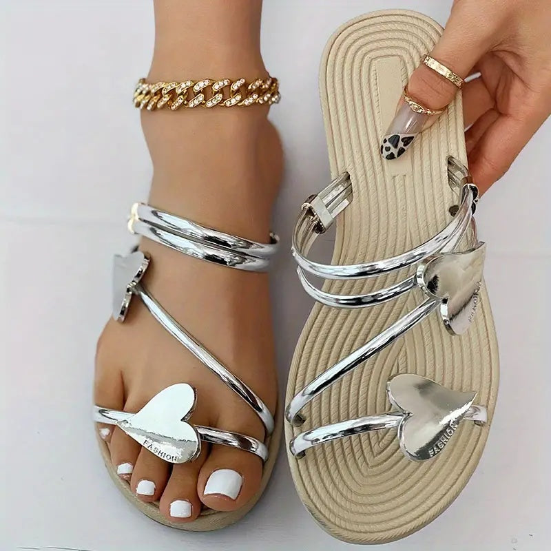 Heart Shape Summer Flat Slippers