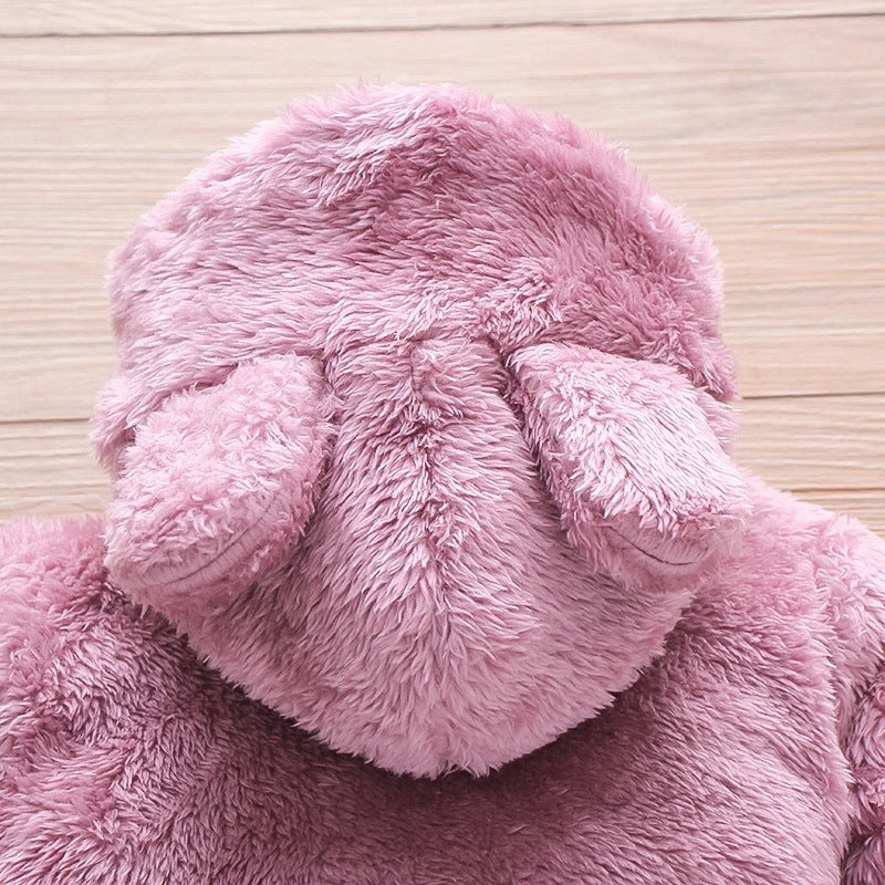 Solid Color Cartoon Baby One-piece
