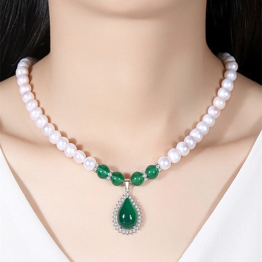 Silver Shell Pearl Necklace