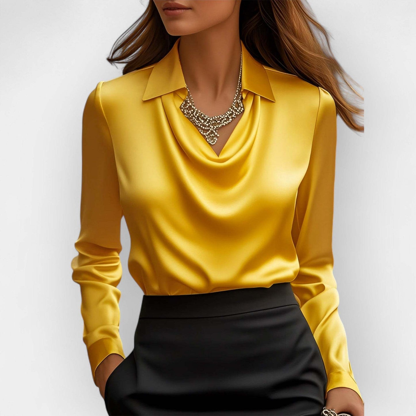 Women's Swing Collar Draped Shirts & Blouses
