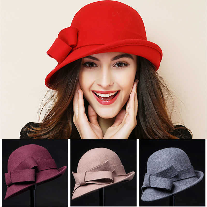 Women's French-style Elegant Retro Woolen Bowler Hat