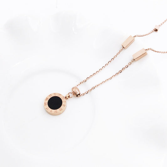 Korean Fashion Titanium Steel Plated 18K Rose Gold Necklace