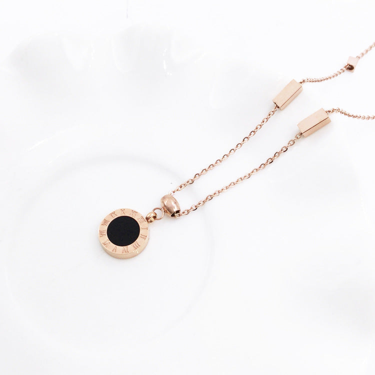 Korean Fashion Titanium Steel Plated 18K Rose Gold Necklace