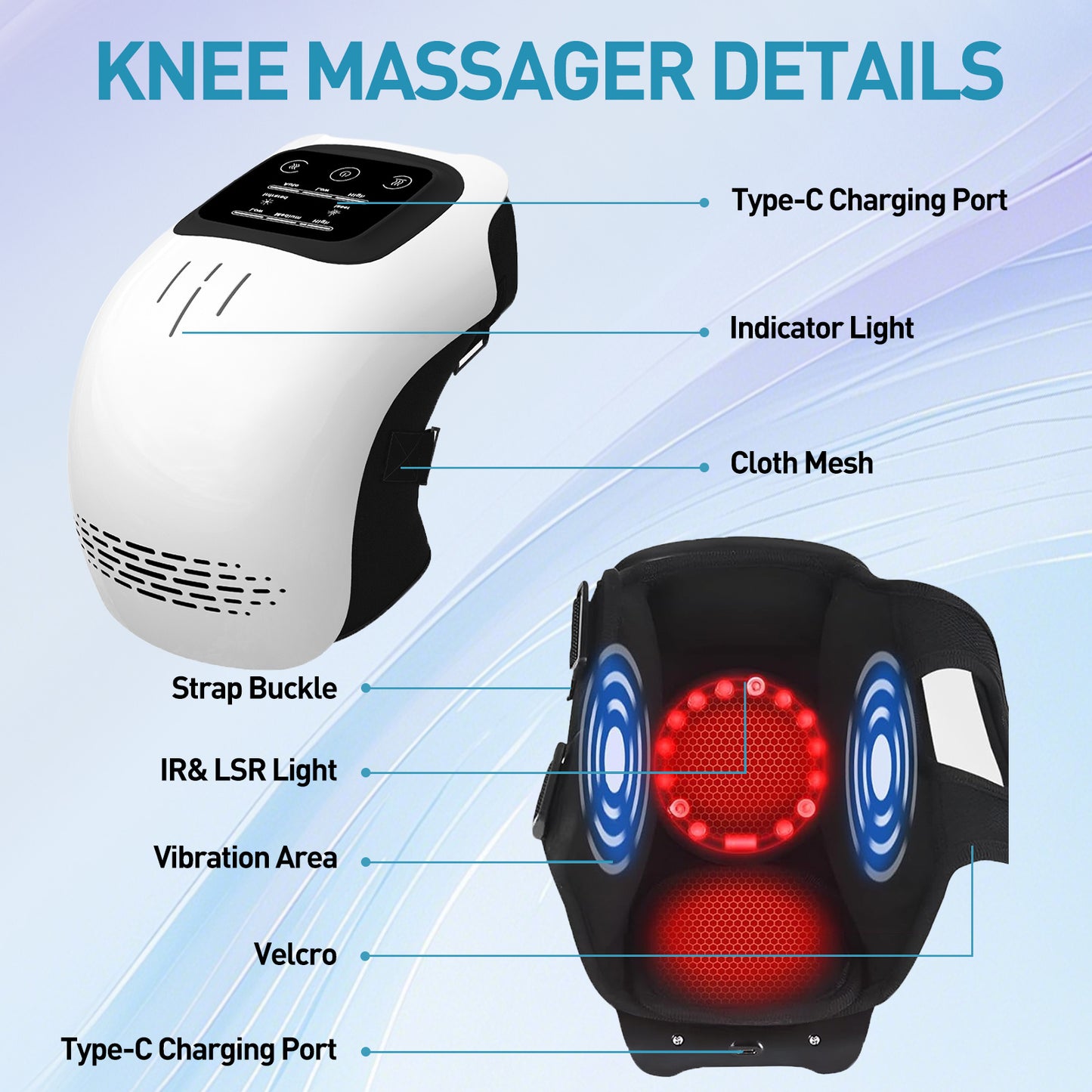 Knee Massager With 3 Levels Heat And Vibration Massage