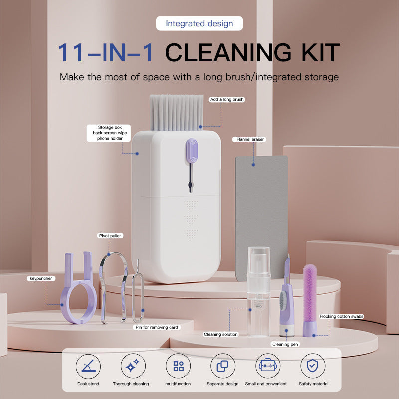 11-in-1 Portable Multifunctional Electronics Cleaning Kit with Storage Box