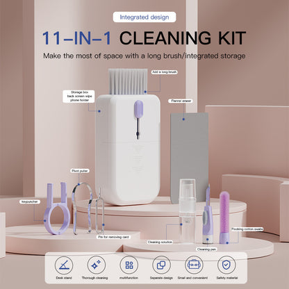 11-in-1 Portable Multifunctional Electronics Cleaning Kit with Storage Box
