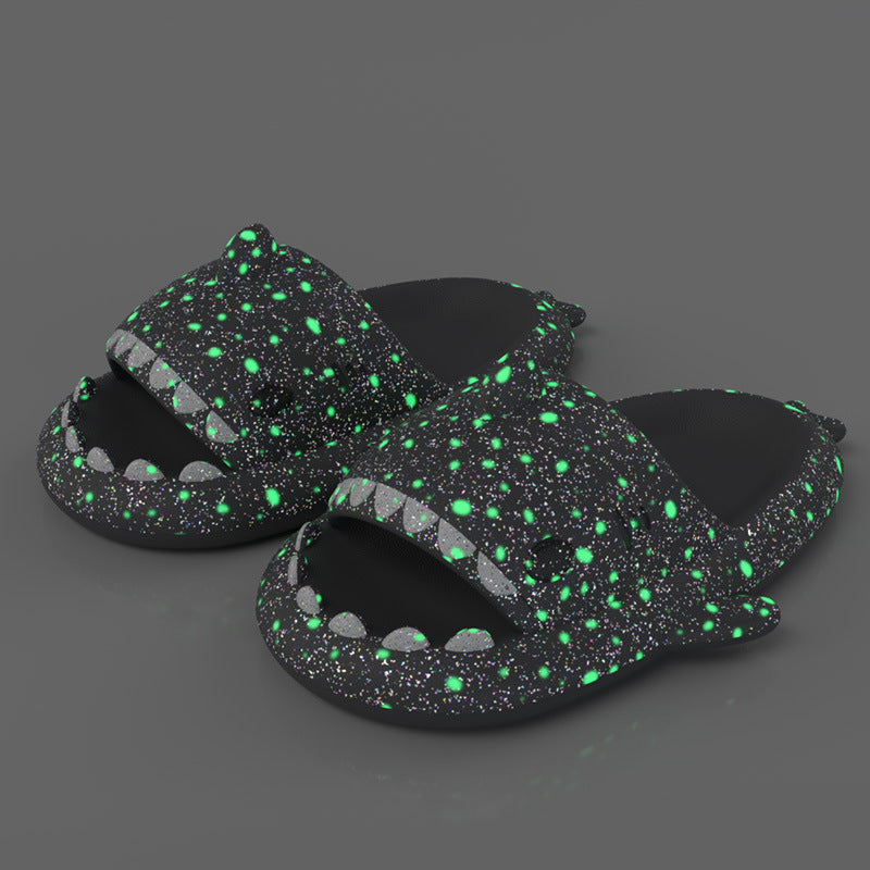 Shark Slippers With Starry Night Light Design Bathroom Slippers For Women