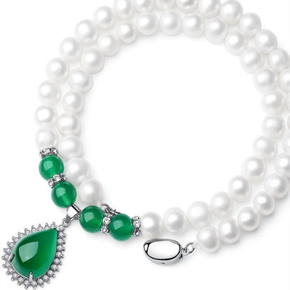 Silver Shell Pearl Necklace