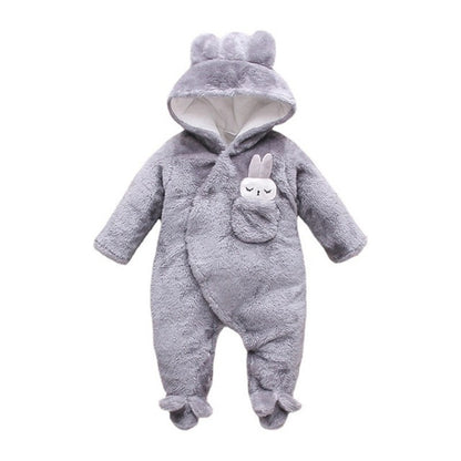 Solid Color Cartoon Baby One-piece