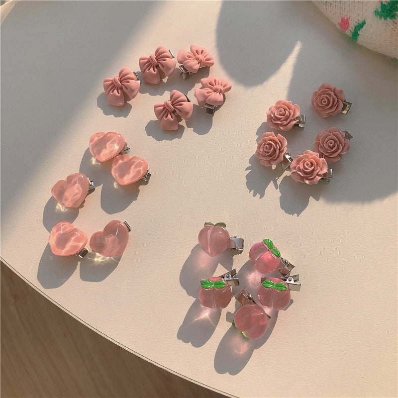 Soft Girl Cute Series Peach Hair Clip