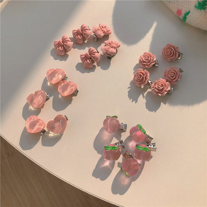 Soft Girl Cute Series Peach Hair Clip