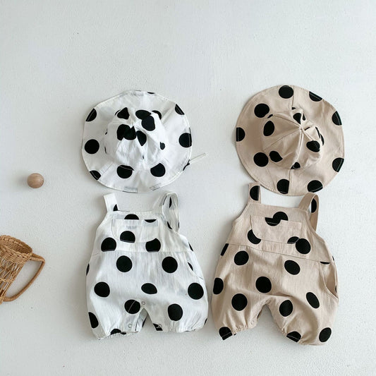 Baby Boy And Girl Cute Suspenders Overalls Jumpsuit With Hat