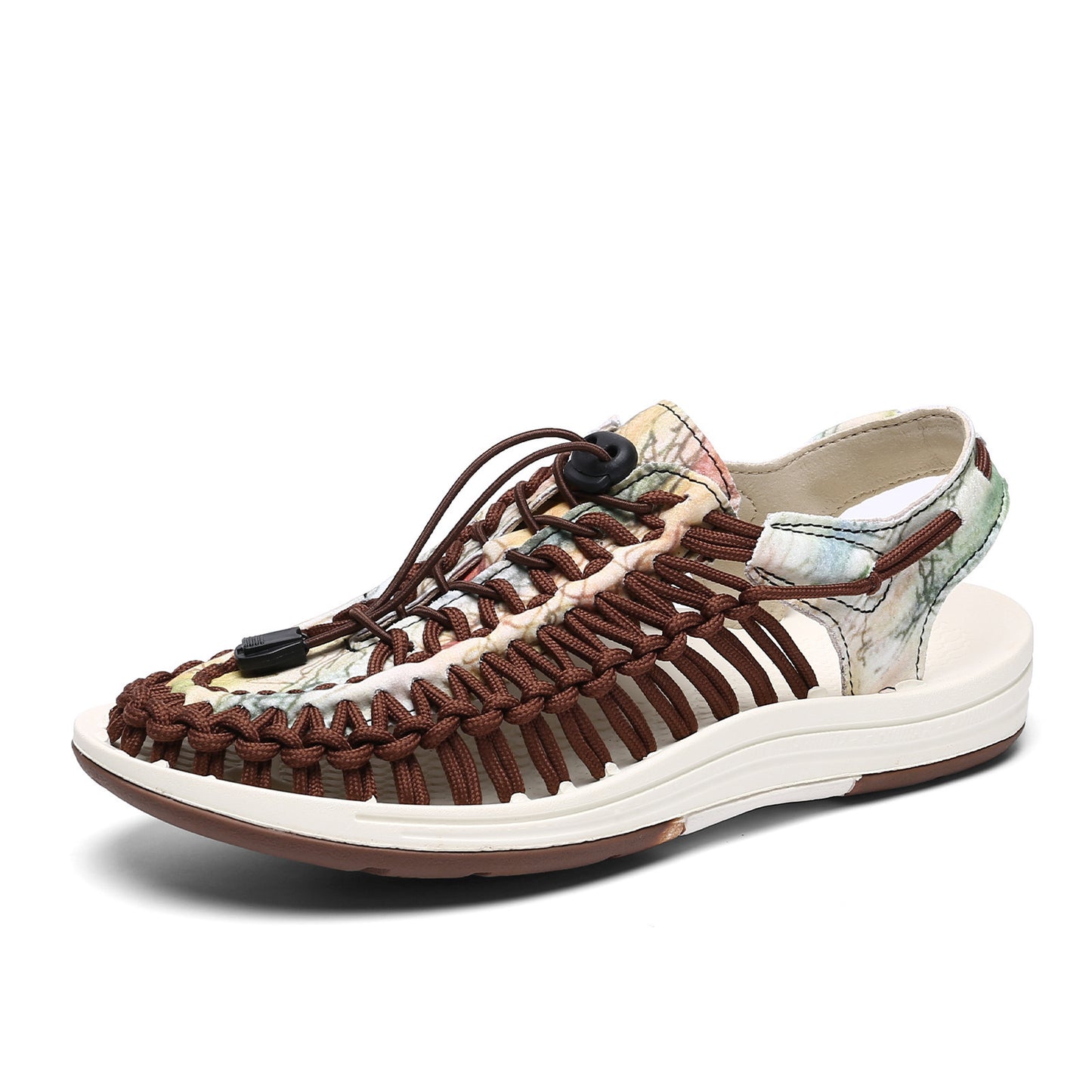 Woven Drawstring Tie Roman Shoes