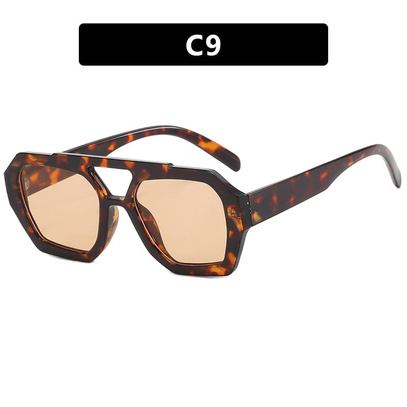 Ins Big Frame Leopard Beach Vacation Glasses