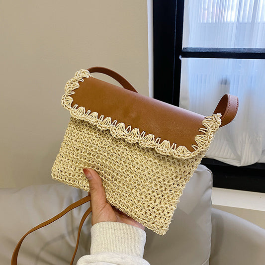 Women's Straw Mori Style All-matching Beach Crossbody Bag