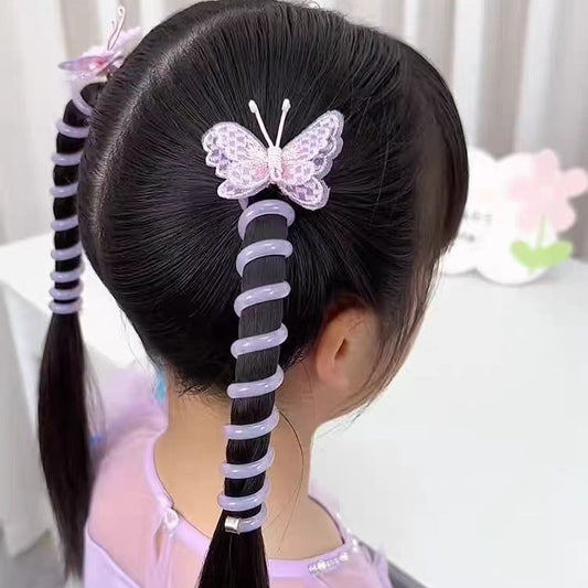 Children's New Embroidered Butterfly Phone Line Hair Ring