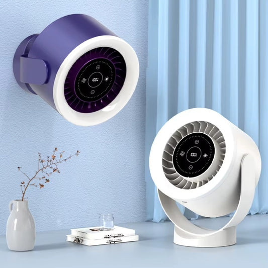 3-in-1 Rechargeable Adjustable Fan & LED Light – Desktop, Wall-Mount, USB Table Fan