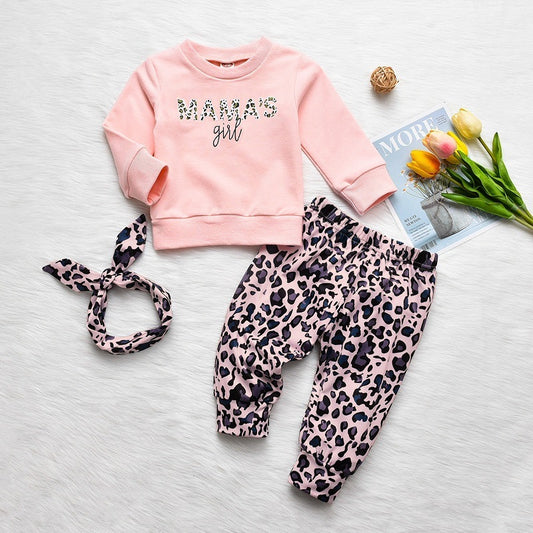 Pink Leopard Patterned Pants For Baby Girls