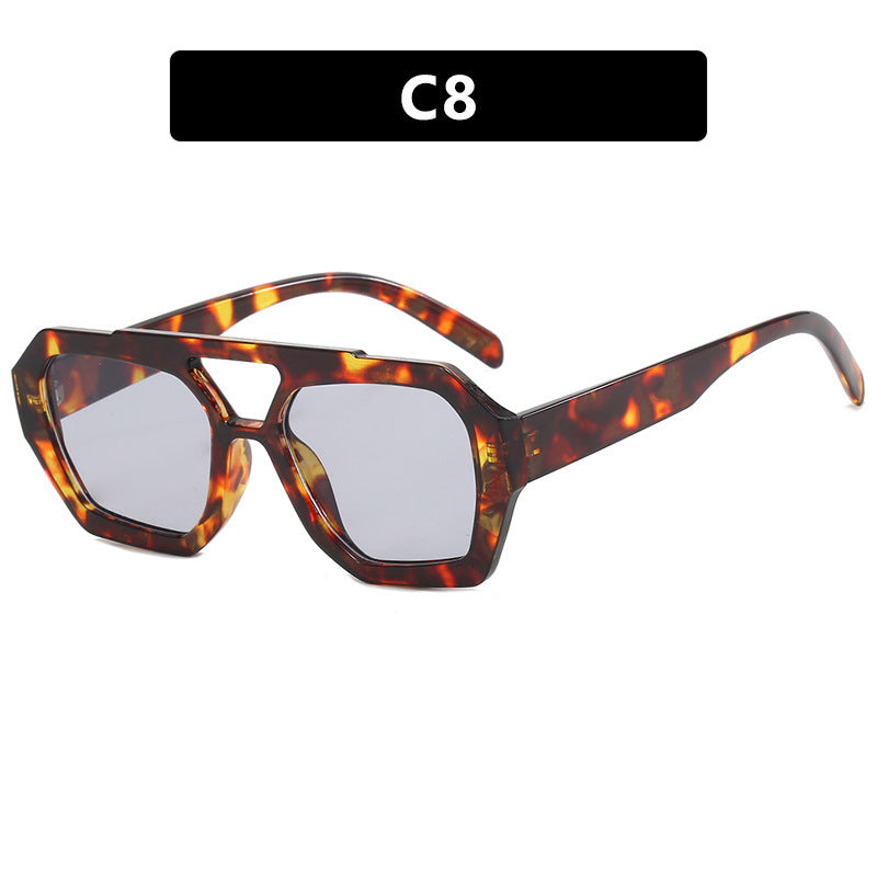 Ins Big Frame Leopard Beach Vacation Glasses