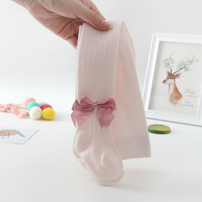 Children's Pantyhose Big Bow Mesh