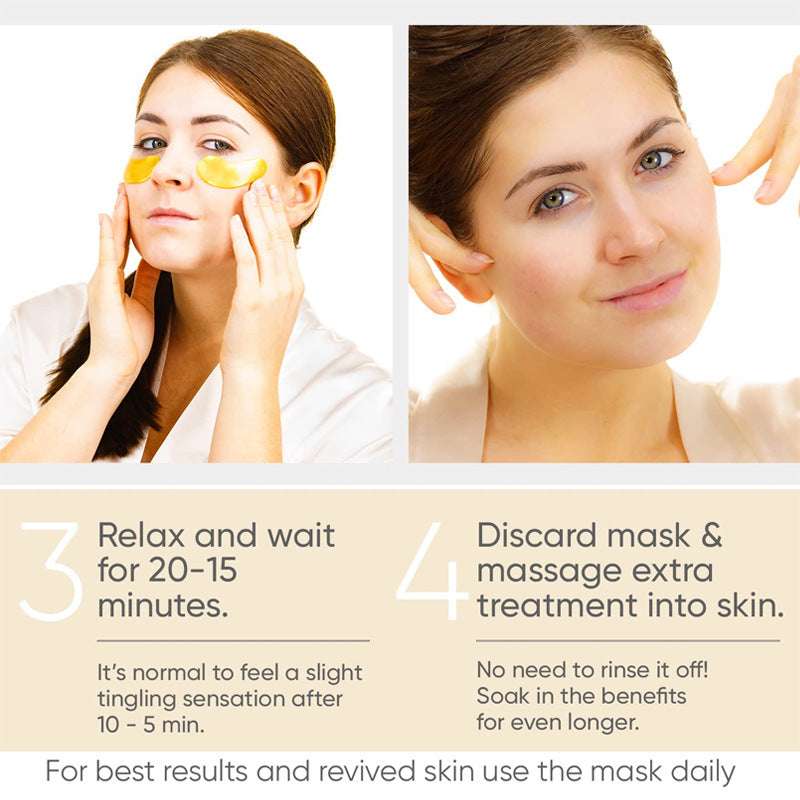 24K Gold Eye Mask Patch For Eye Bag Removal, Wrinkle Lifting And Tightening