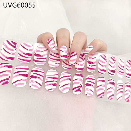 UV Semi-baked Gel Blush Nail Stickers