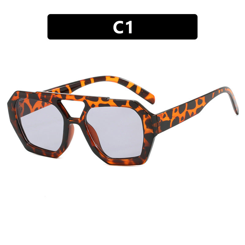 Ins Big Frame Leopard Beach Vacation Glasses