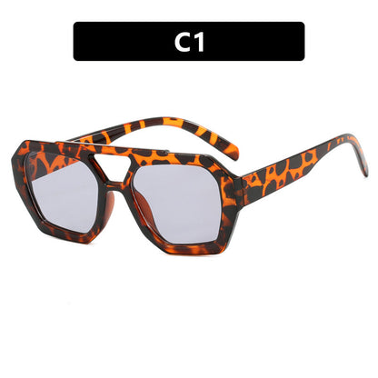 Ins Big Frame Leopard Beach Vacation Glasses
