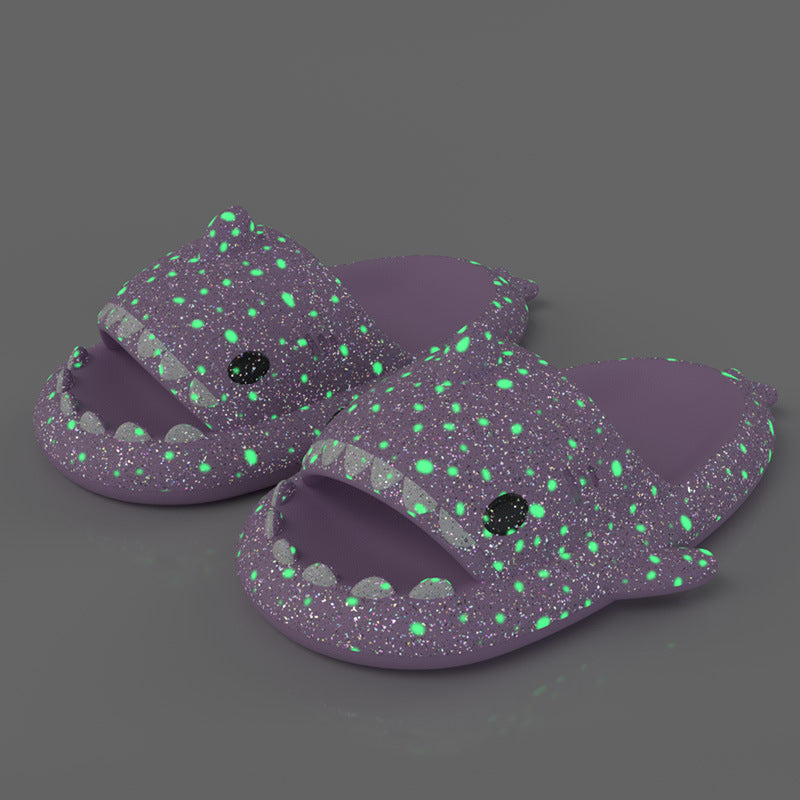 Shark Slippers With Starry Night Light Design Bathroom Slippers For Women