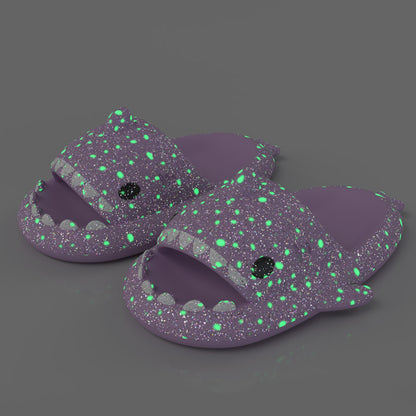 Shark Slippers With Starry Night Light Design Bathroom Slippers For Women