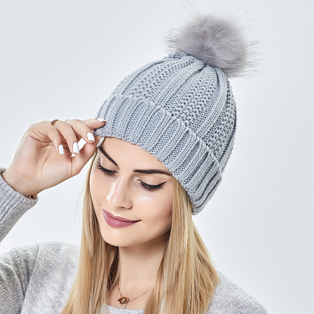 Fashion Stretchy Satin Lined Skull Knit Beanie Hat For Women