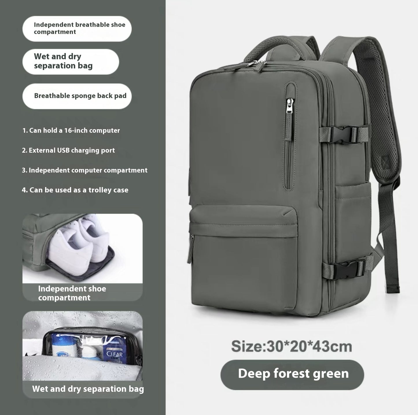 Breathable And Waterproof Large Capacity Travel Backpack