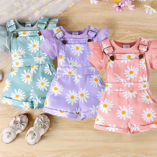 Bottom-covering Suspender Pants Baby Suit