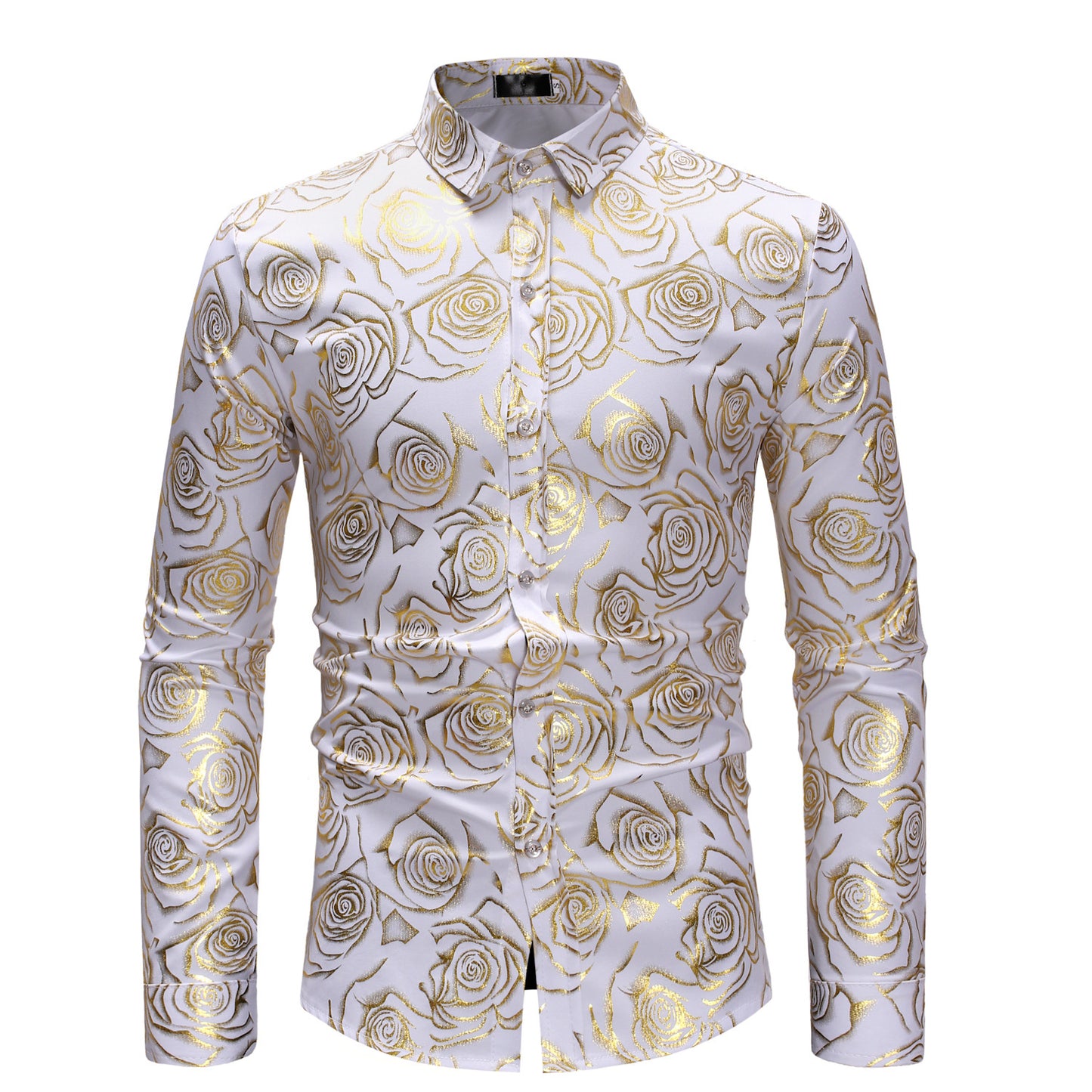 Fashion Floral Printed Men's Casual Long Sleeve Shirt