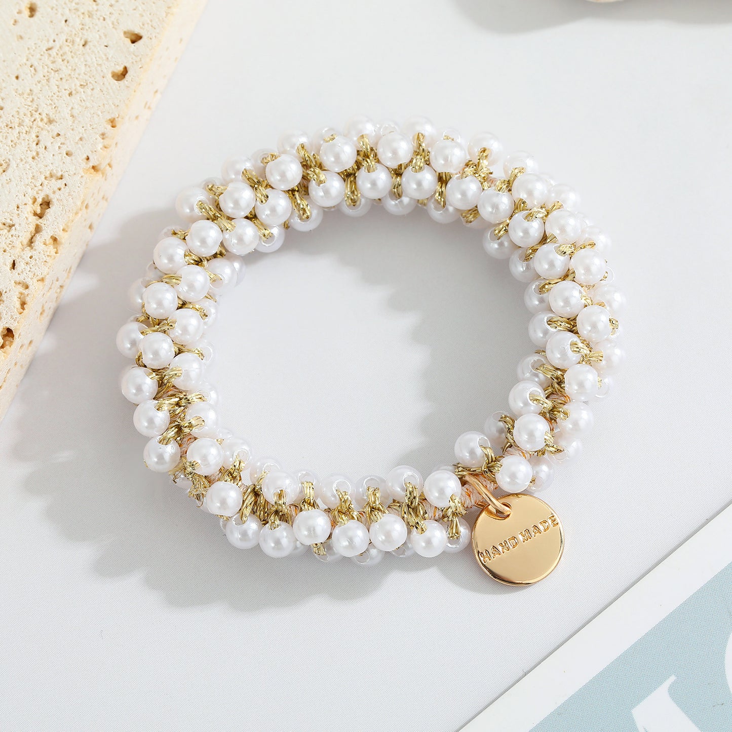 Multicolor Crystal Pearl Hair Ring