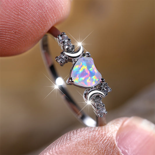 Love Moon Three Claw Ring On Both Sides