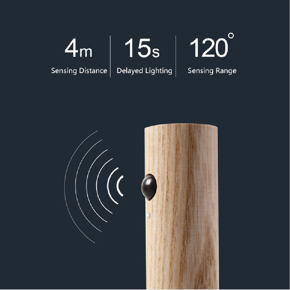Auto LED USB Rechargeable Magnetic Wooden Night Light