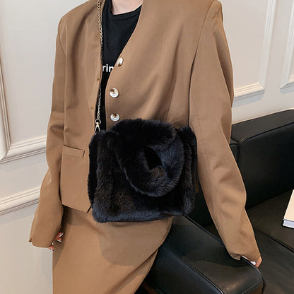 Winter Chain Plush Handbag