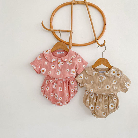 Baby Girl Doll Collar Short Sleeve Top
