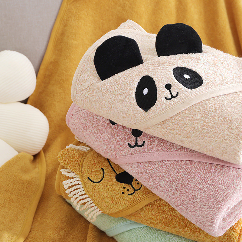Children's Cute Cartoon Hooded Towel Cloak