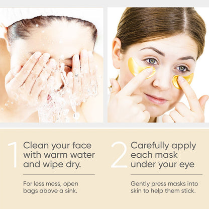 24K Gold Eye Mask Patch For Eye Bag Removal, Wrinkle Lifting And Tightening