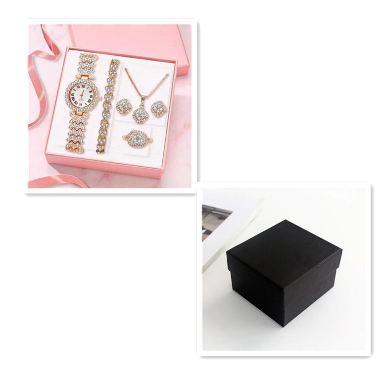 Full Diamond Luxury Bracelet Watch Suit