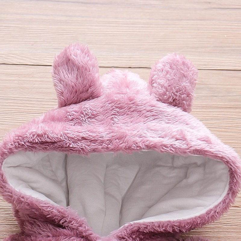 Solid Color Cartoon Baby One-piece