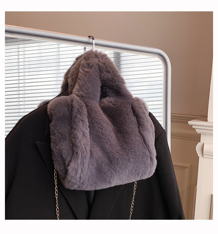 Winter Chain Plush Handbag