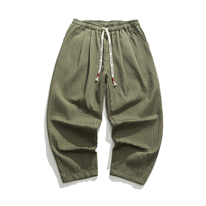 Men's Casual Loose Solid Color Overalls Straight-leg Trousers