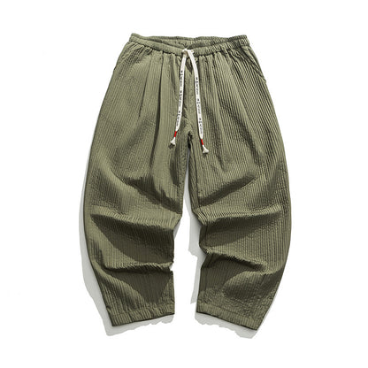 Men's Casual Loose Solid Color Overalls Straight-leg Trousers