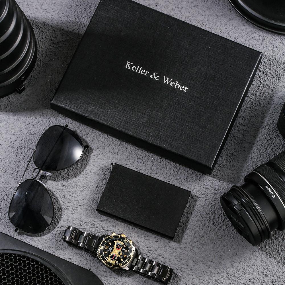 Men's Quartz Watch, Sunglasses And Gift Box