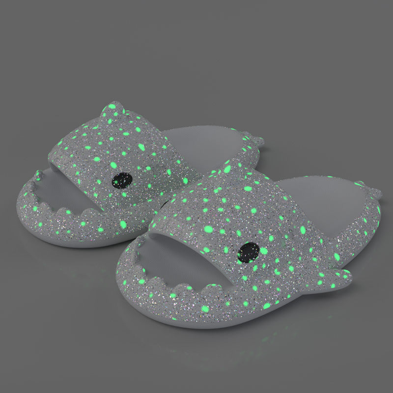 Shark Slippers With Starry Night Light Design Bathroom Slippers For Women