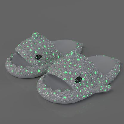 Shark Slippers With Starry Night Light Design Bathroom Slippers For Women