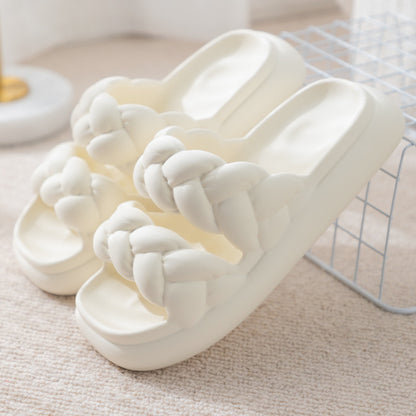 Women Double Woven Non-slip Bathroom Slippers